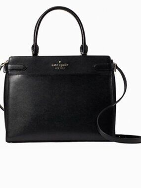 KATE SPADE STACI LARGE SATCHEL SHOULDER BAG- Black